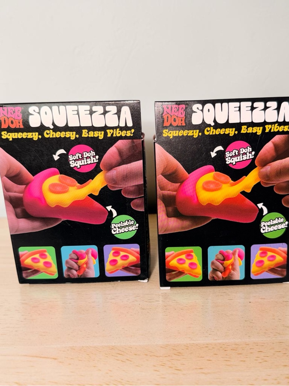 Squeezza Soft Doh Pizza Squeezy Toy - Pink & Yellow Bundle